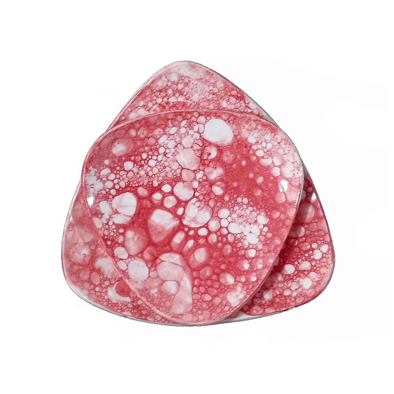 Main image of 陶瓷餐盘 – 气泡艺术与现代抽象设计，可洗碗机清洗（二件套）