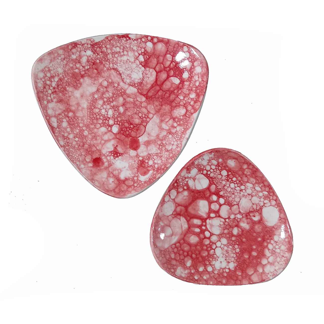 陶瓷餐盘 – 气泡艺术与现代抽象设计,可洗碗机清洗(二件套)