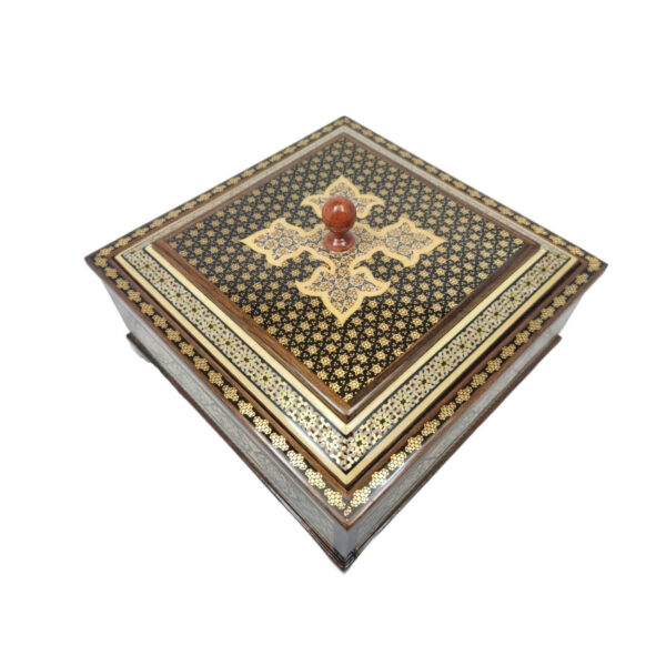 经典木制 Khatam Kari 糖果碗 – 优雅与魅力