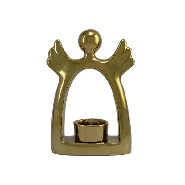 装饰陶瓷烛台 – 金色角度设计