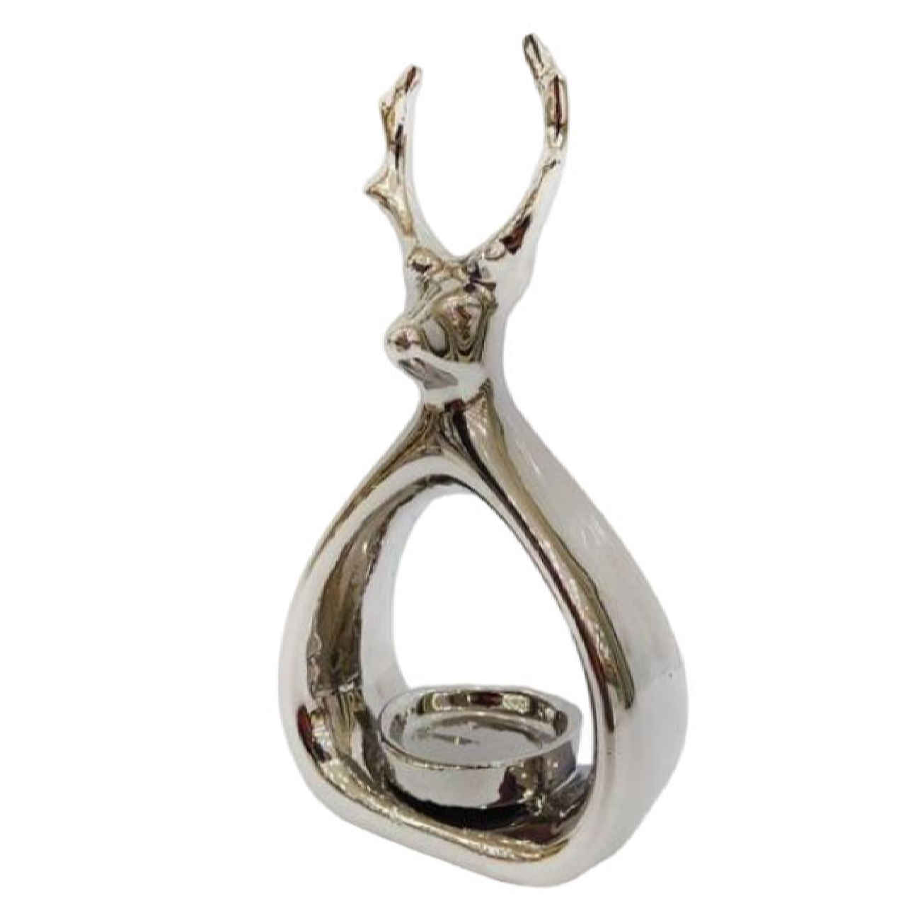 装饰陶瓷烛台 – 金色鹿形设计