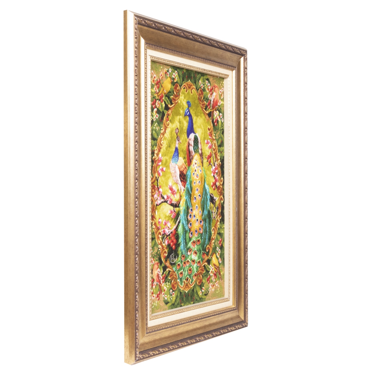 手工提布里兹波斯图案地毯 – 华丽孔雀设计