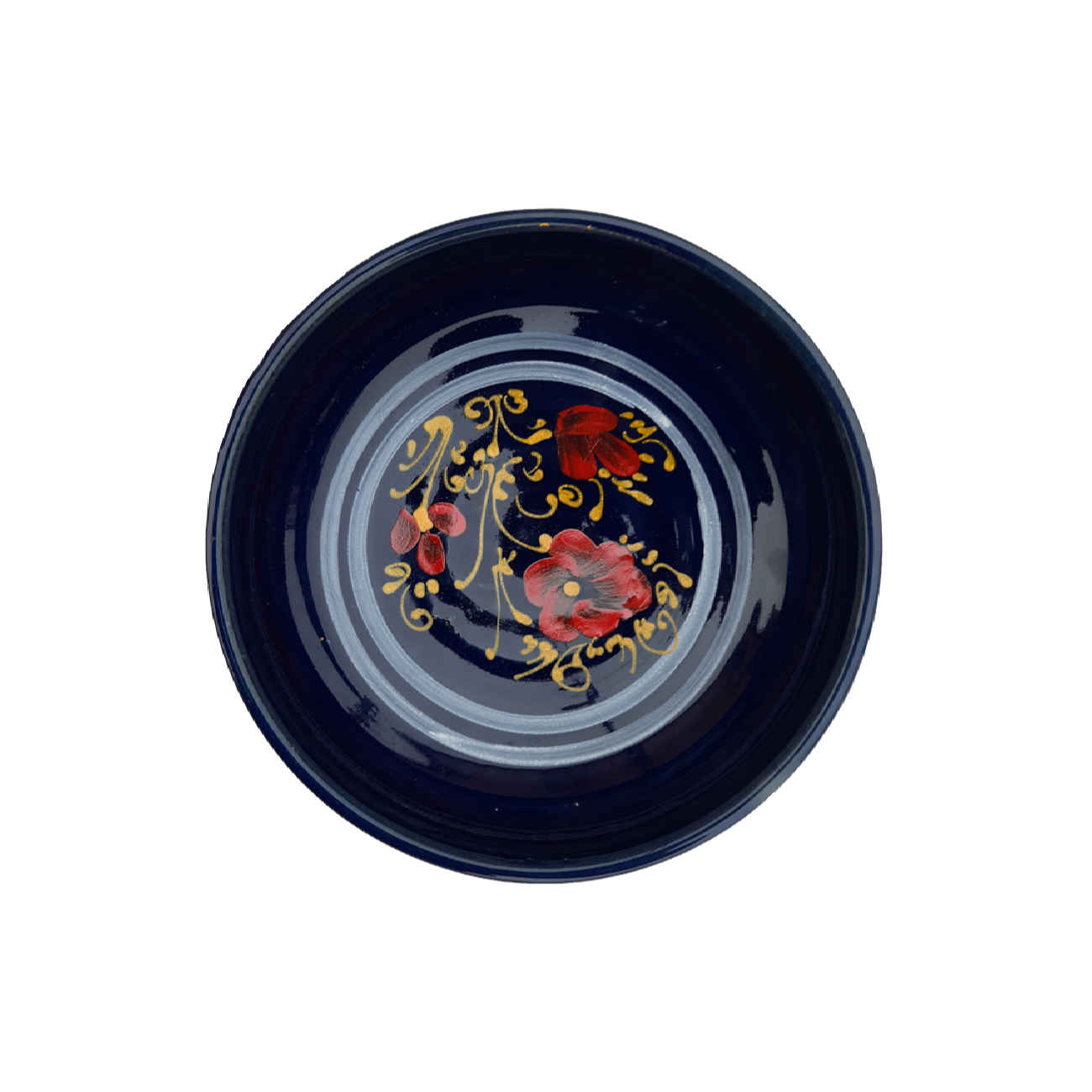 手工艺术陶碗 – 适合酸奶、甜点、沙拉、面条 | 花卉图案