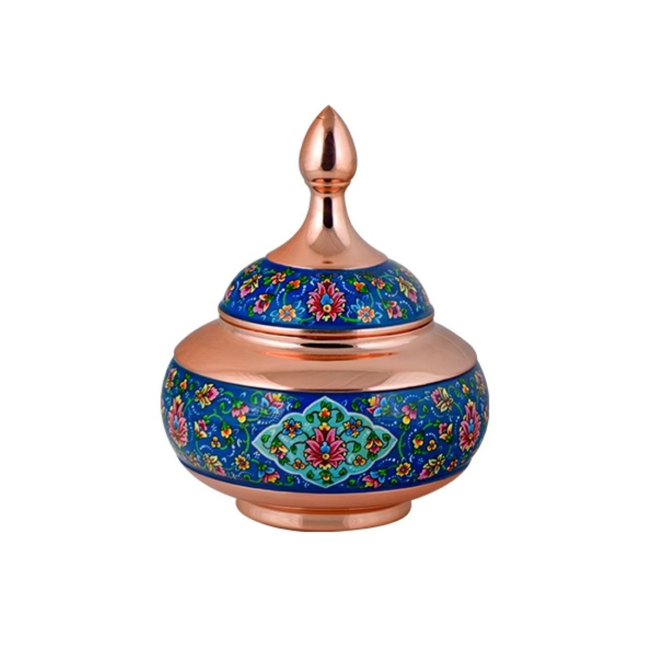 Main image of 手工波斯铜糖碗带盖 – 珐琅（Minakari）