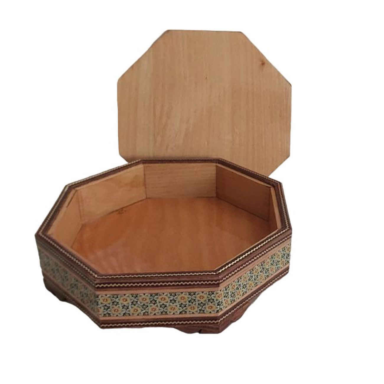 木制 Khatam Kari 糖果碗 – 风格与实用结合，花卉设计