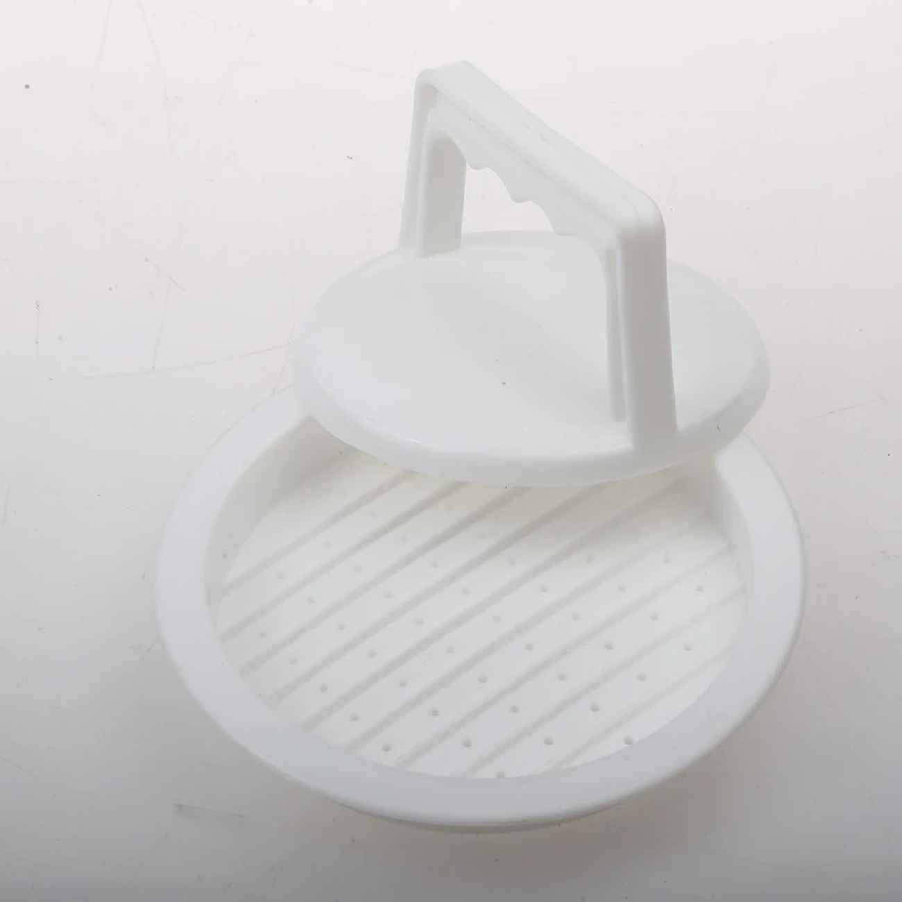 手动 Shami 烤肉饼与汉堡压制器 – 家用必备 | 白色