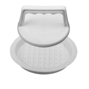 手动 Shami 烤肉饼与汉堡压制器 – 家用必备 | 白色