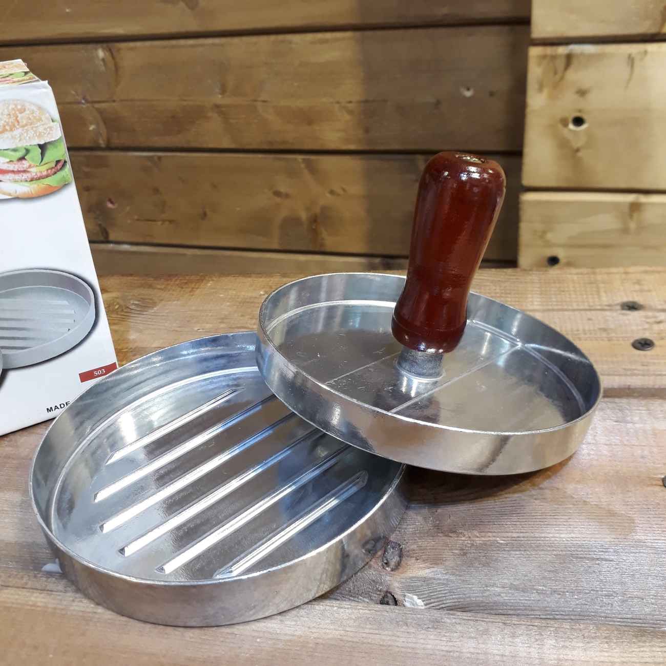 手动 Shami 烤肉饼与汉堡压制器 – 铸铁材质