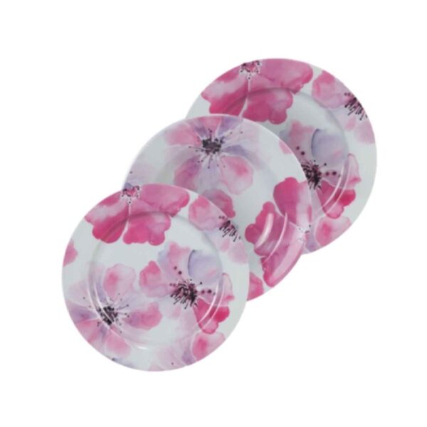 美耐皿餐盘套装 – 可微波炉加热与洗碗机清洗，坚固耐用（18件装）