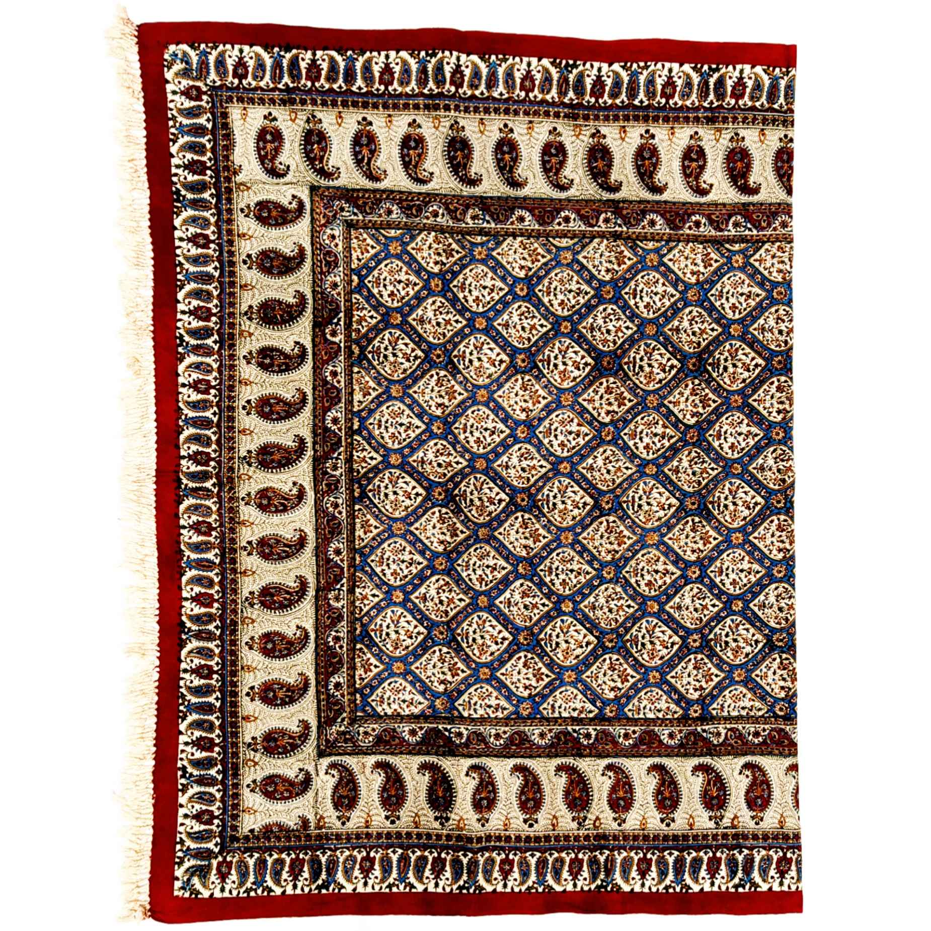 波斯桌布 – 伊斯法罕卡拉姆卡里印花,谢赫洛特福拉清真寺瓷砖图案