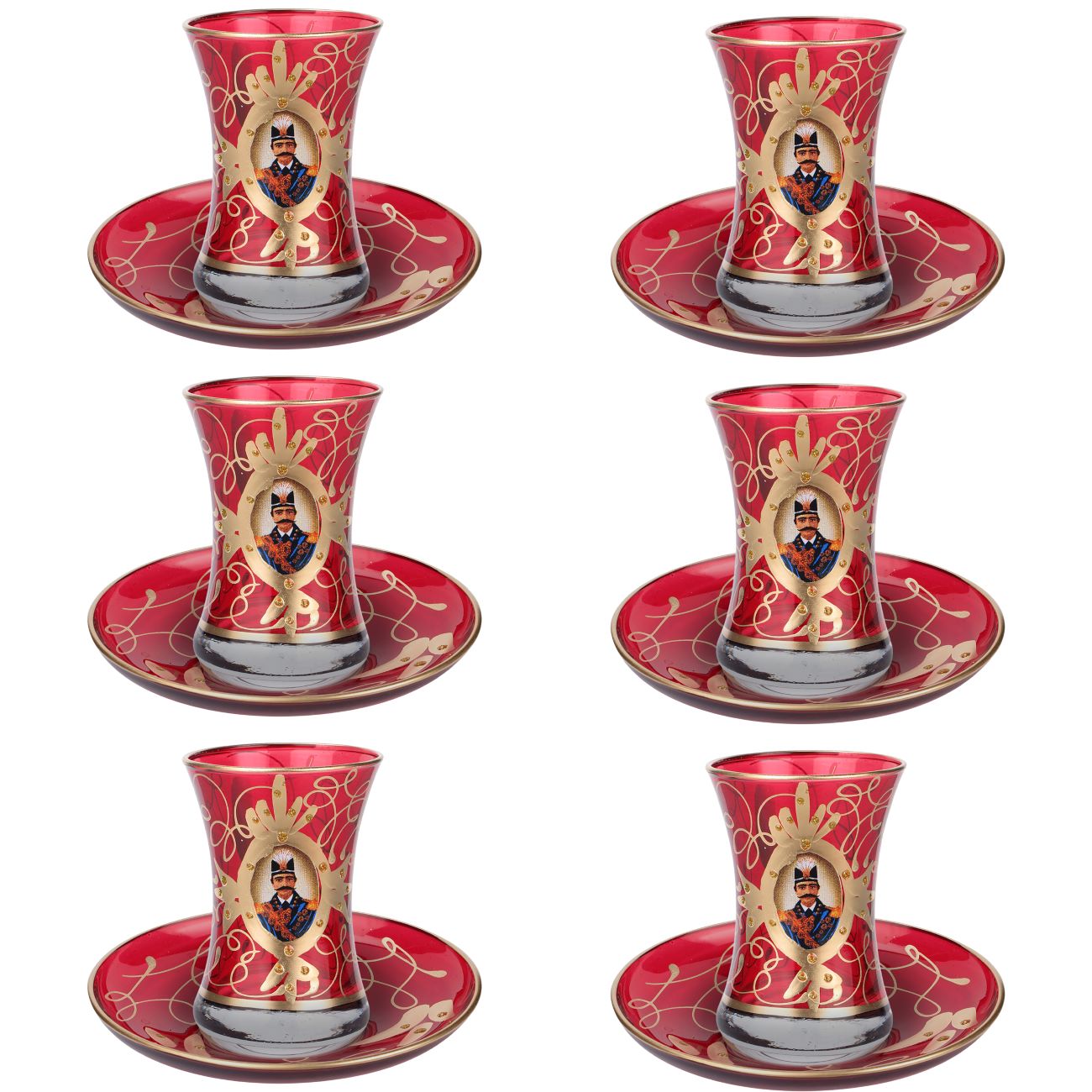 14件套“沙阿阿巴斯”传统优雅茶具套装 – 适合六人品茶（重复款）