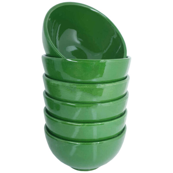 传统陶制 Dizi 碗 – 适合阿布古什、酸奶、汤和面条（6 件套）