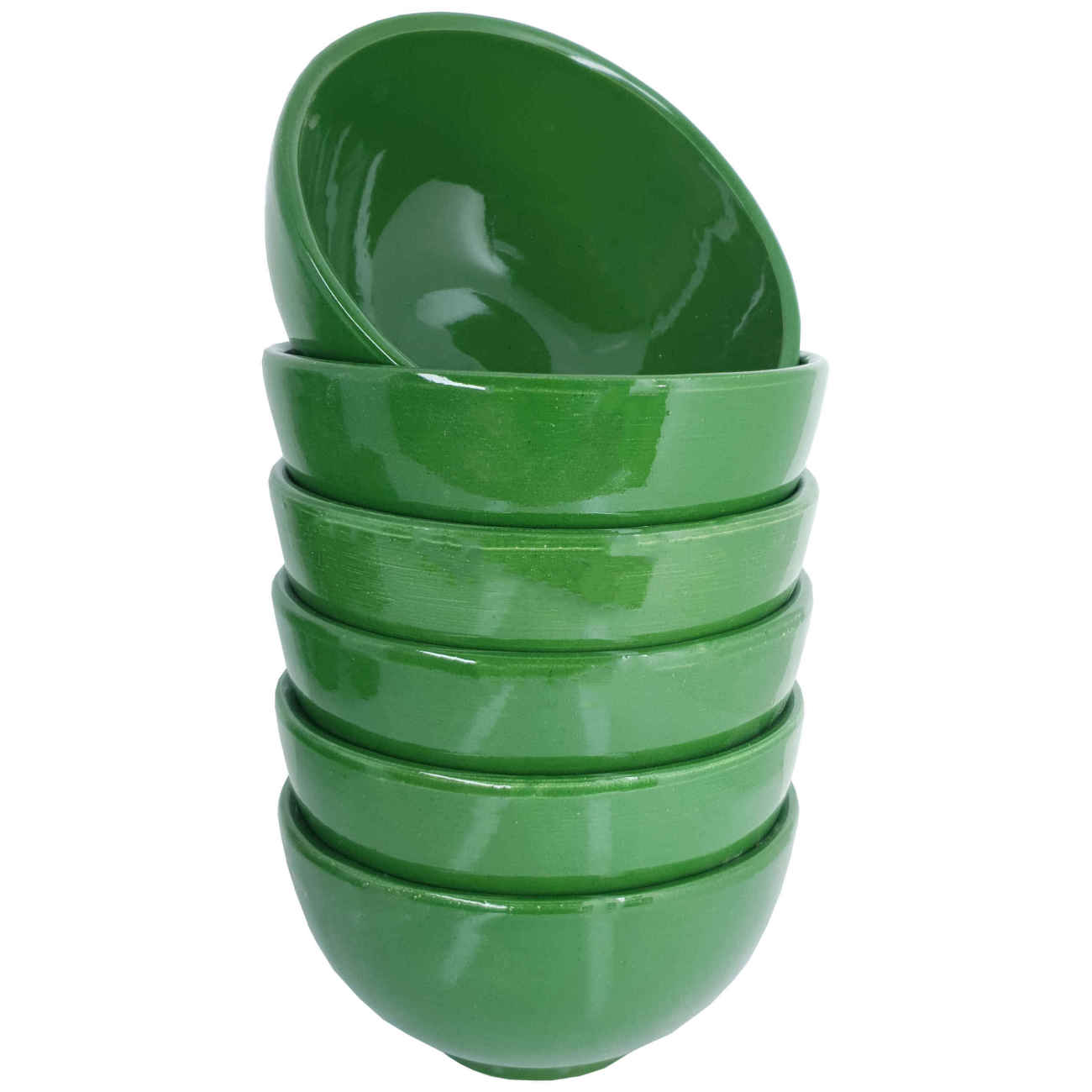 Main image of 传统陶制 Dizi 碗 – 适合阿布古什、酸奶、汤和面条（6 件套）