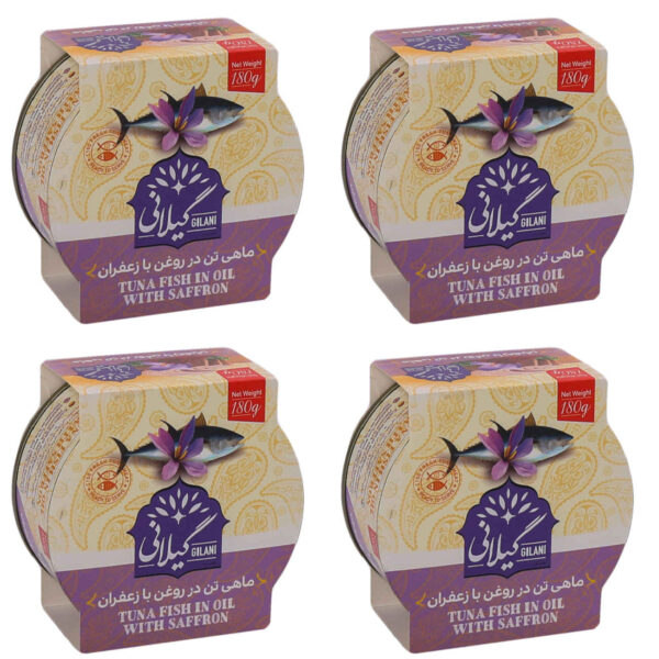 藏红花金枪鱼 – Gilani罐装食品，180克（4罐装）