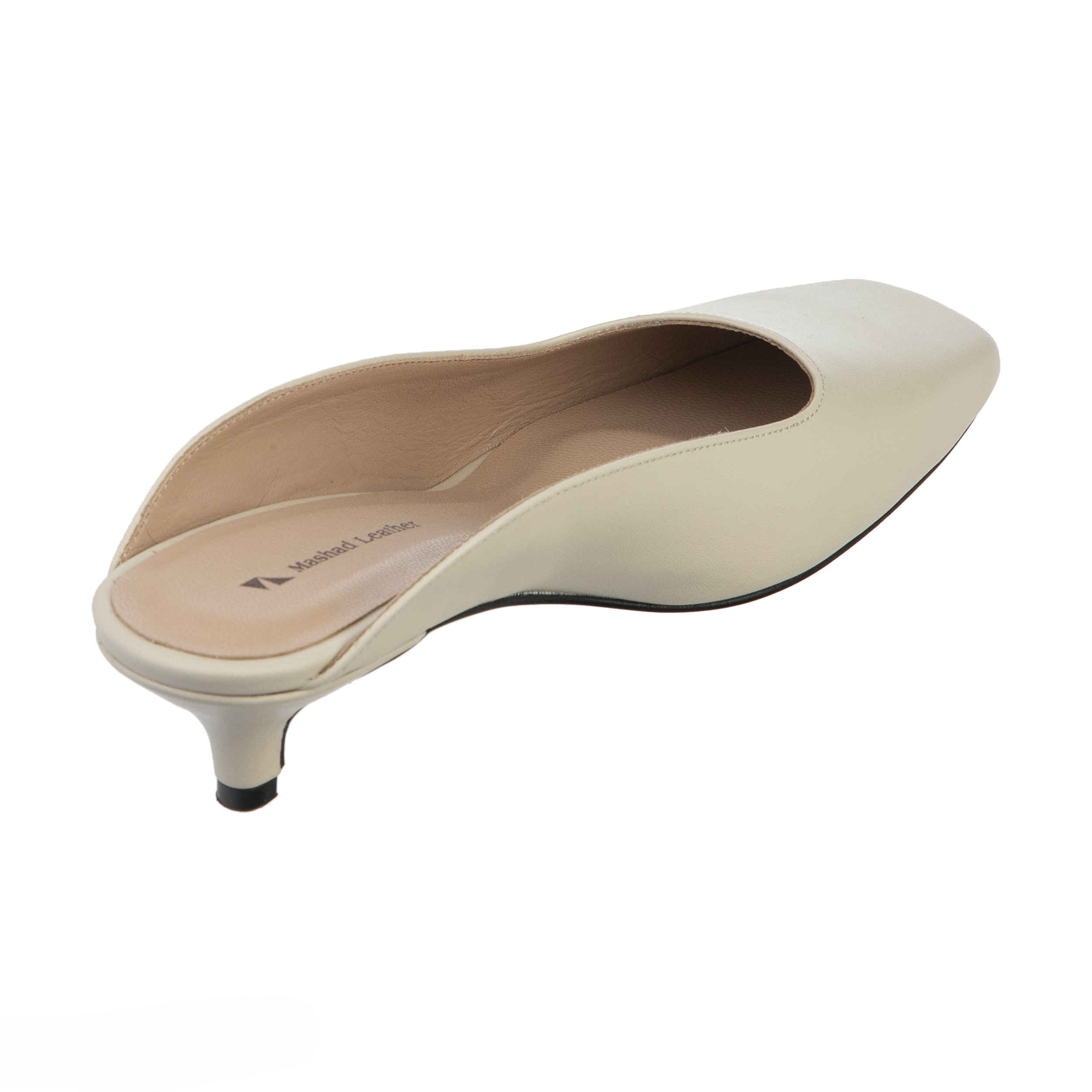 女士马什哈德天然皮革木屐鞋 – 适合舒适与时尚，奶油色