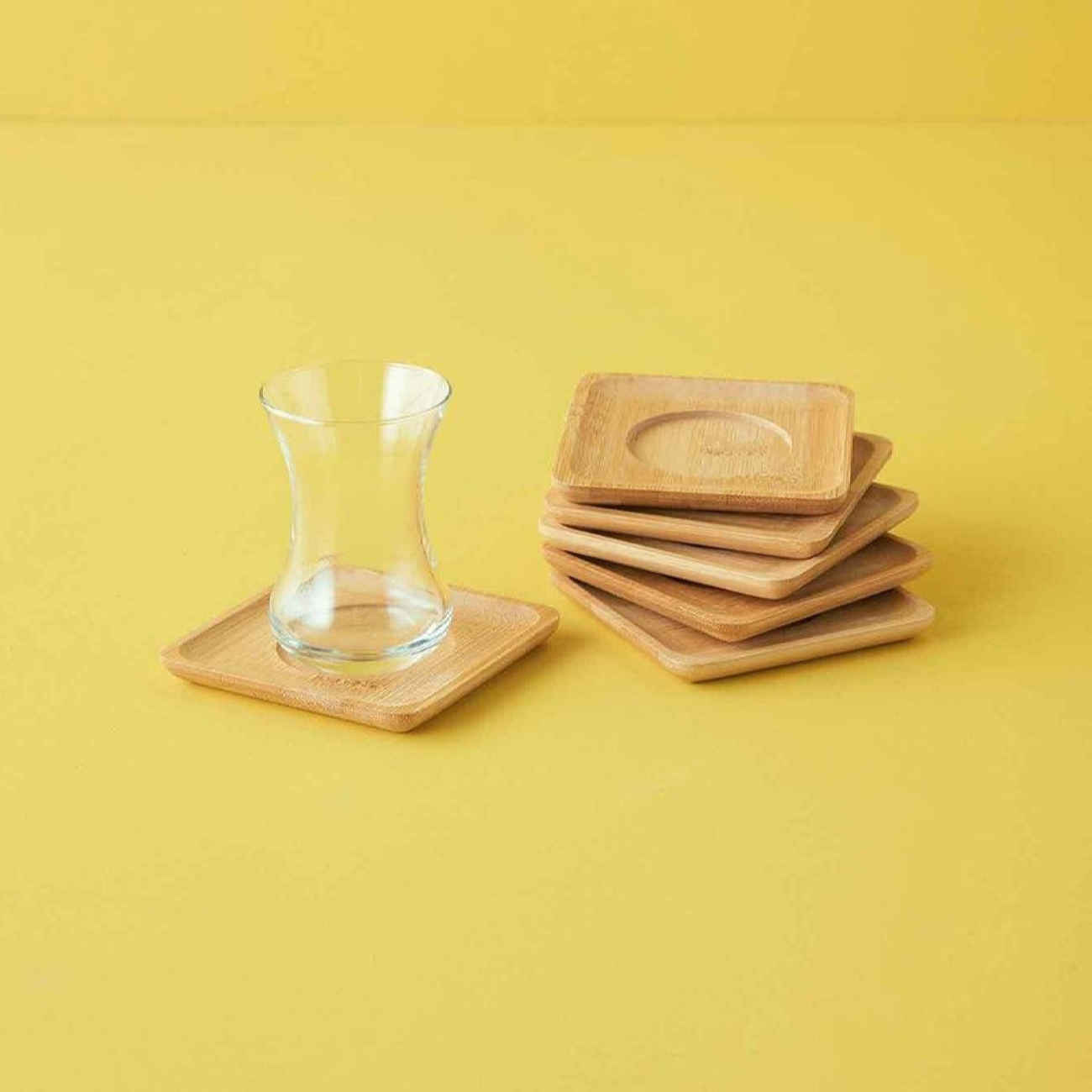 木质杯垫套装 – 乡村魅力与耐用性 (6件装)