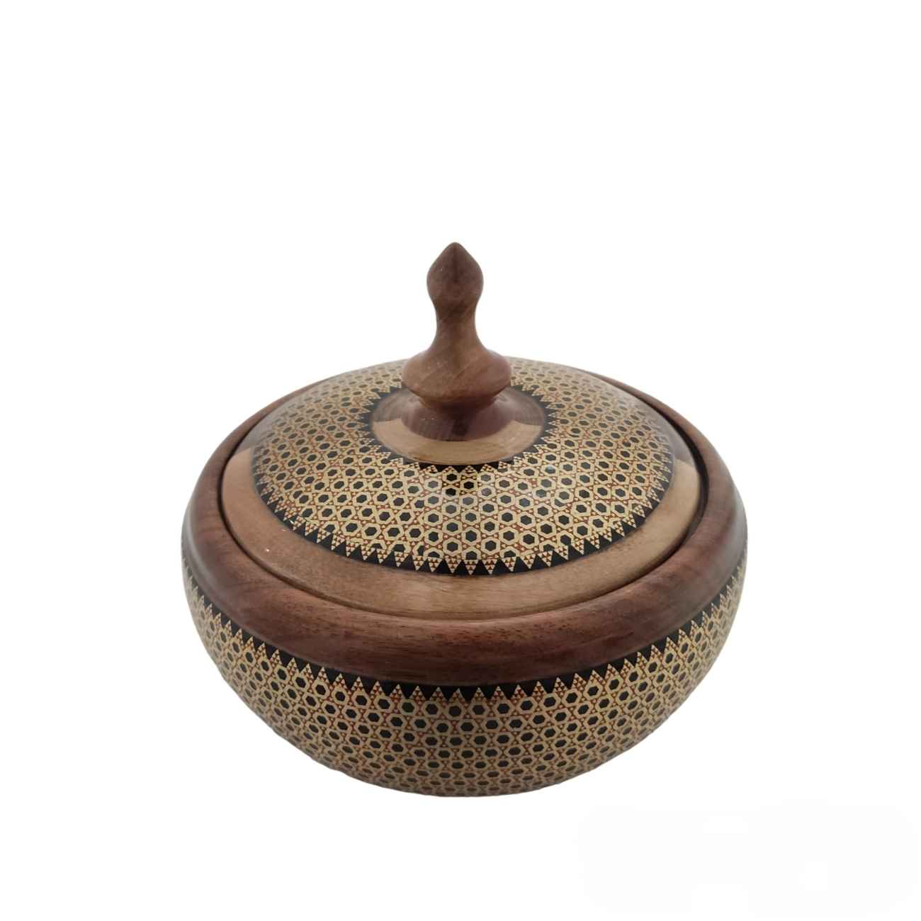 Main image of 木制 Khatam Kari 糖果碗 – 为桌面增添艺术感