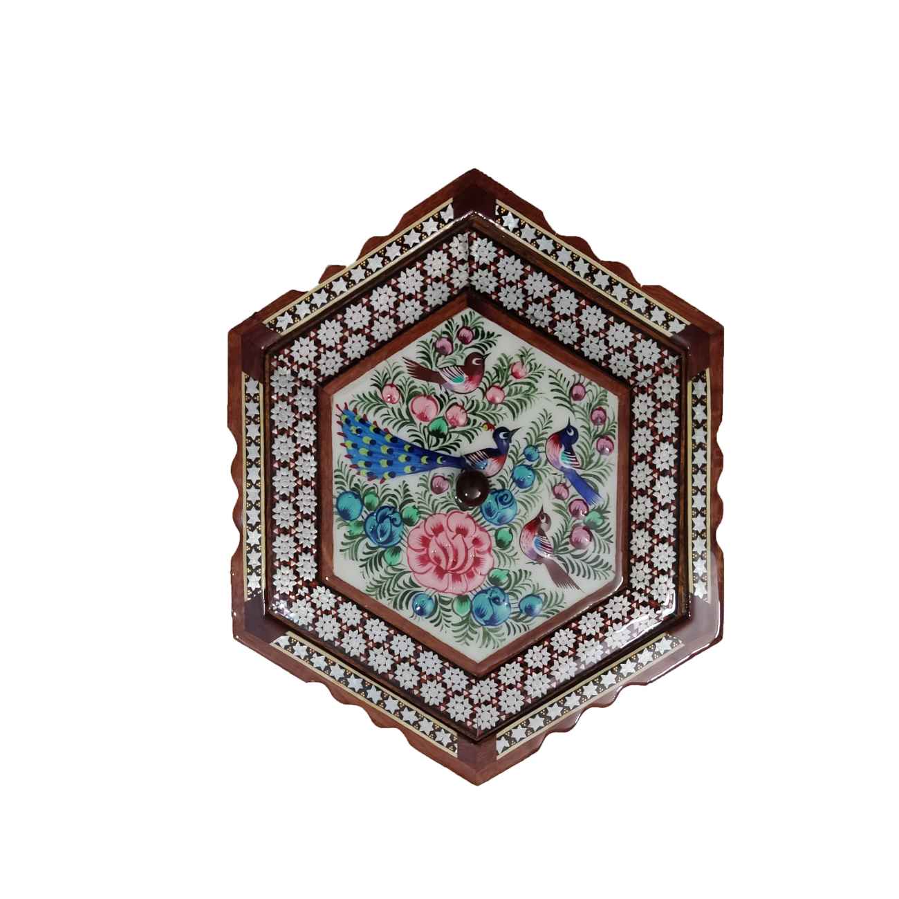 木制 Khatam Kari 糖果碗 – 适合礼品及茶咖使用,棕色款