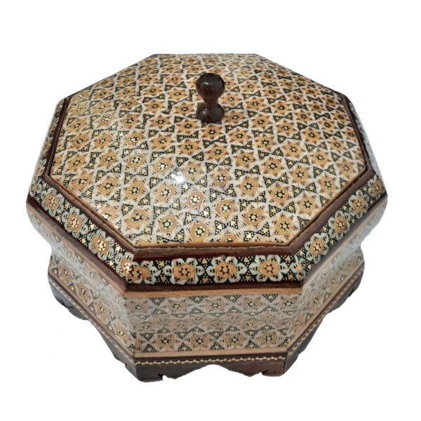 木制 Khatam Kari 糖果碗 – 桌面装饰及节日聚会