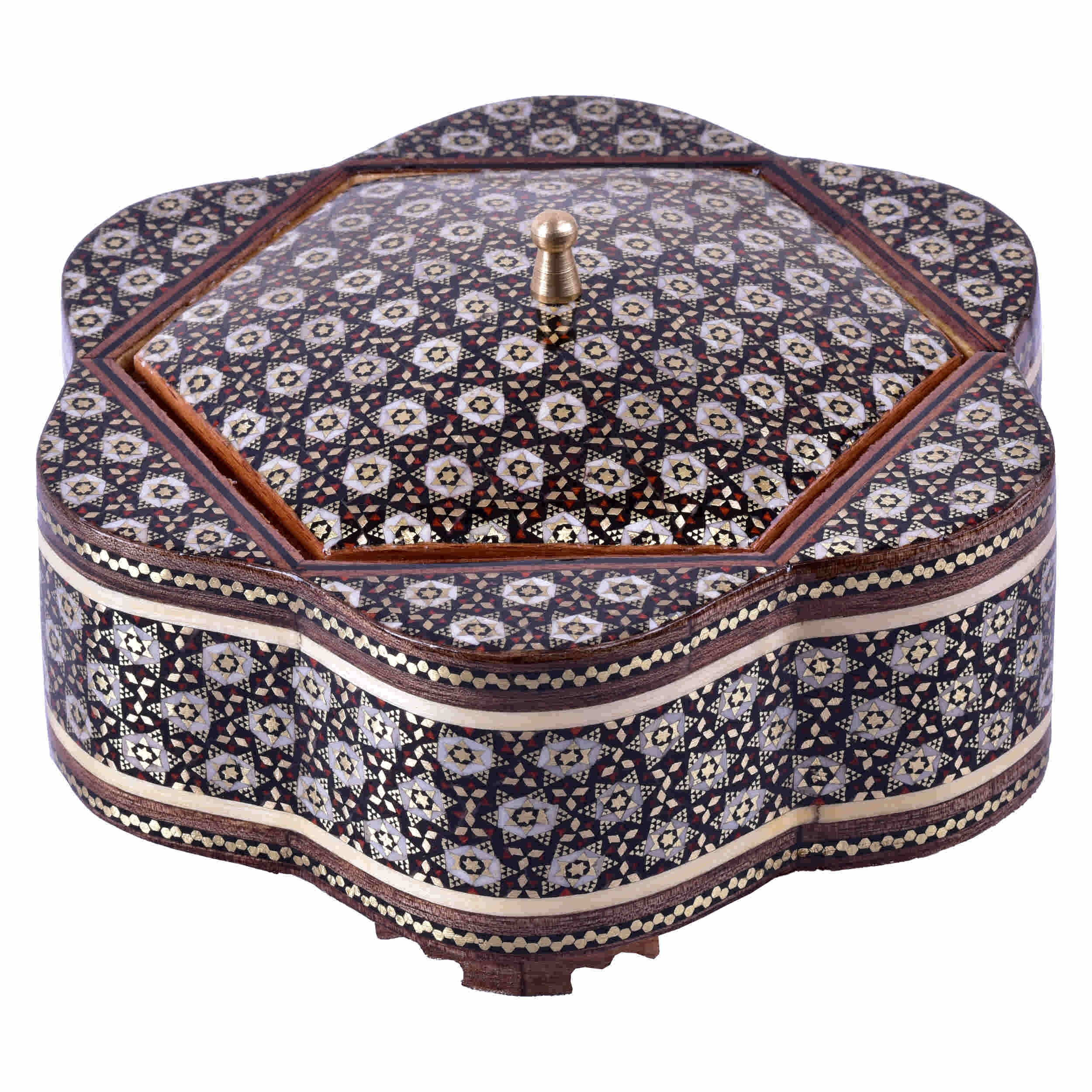 Main image of 木制 Khatam Kari 糖果碗 – 适合礼品及茶咖使用，深棕色款