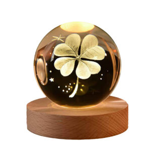 3D水晶球夜灯 – 花卉设计，奇幻发光LED灯