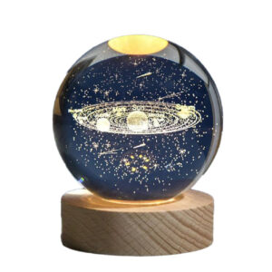 3D水晶球夜灯 – 太阳系设计，奇幻发光LED灯