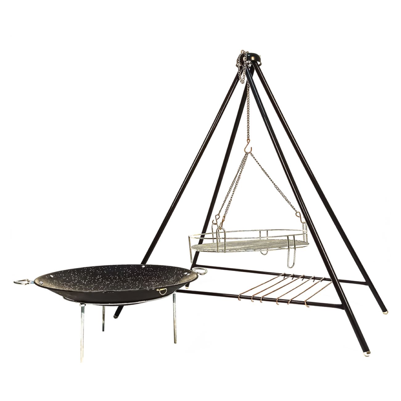 Main image of 大锅篝火烹饪套装 – 带三脚架、烤架和平底锅，终极三件套户外烹饪套装