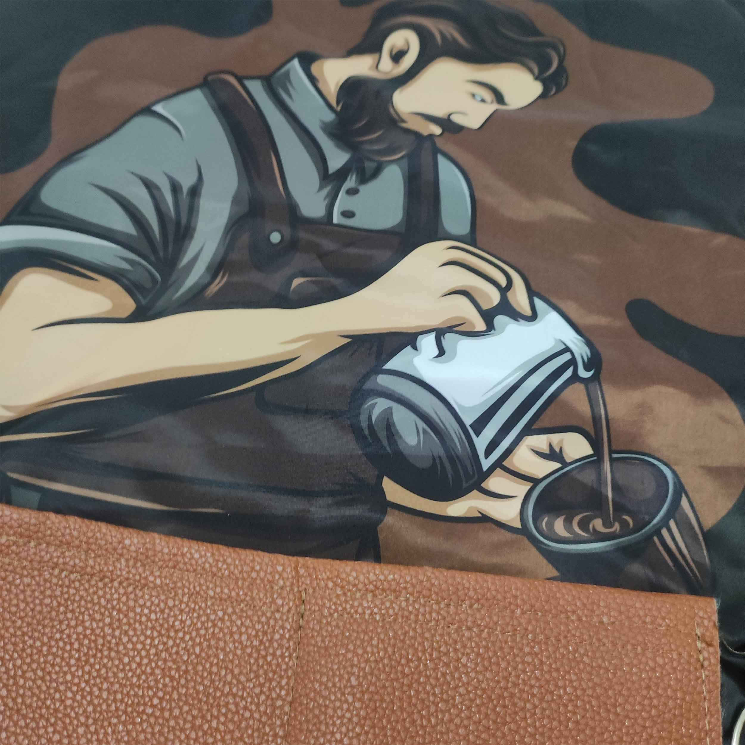 带口袋咖啡师围裙 – 专业咖啡师必备