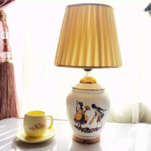 经典图案艺术陶瓷台灯 – 优雅家居照明