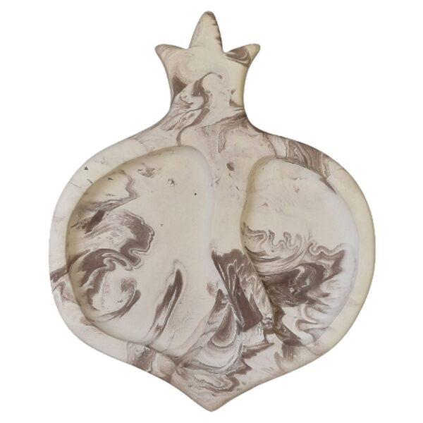 混凝土托盘 – 石榴图案，精美手工装饰品，适合家居或办公室