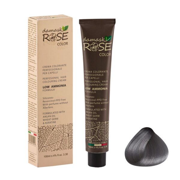 Damask Rose 染发膏 PR2 号，100 毫升 – 银色调，亮丽持久