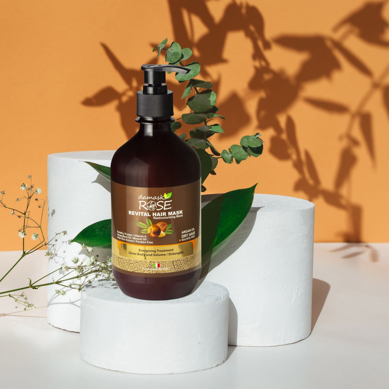 Damask Rose 摩洛哥坚果油营养发膜 – 500 毫升，深度滋润修护