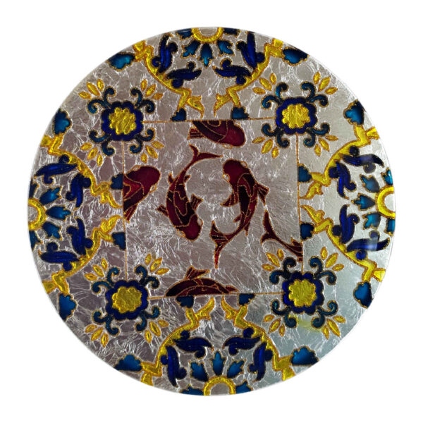 装饰玻璃盘 – 手绘，珐琅艺术与鱼塘设计