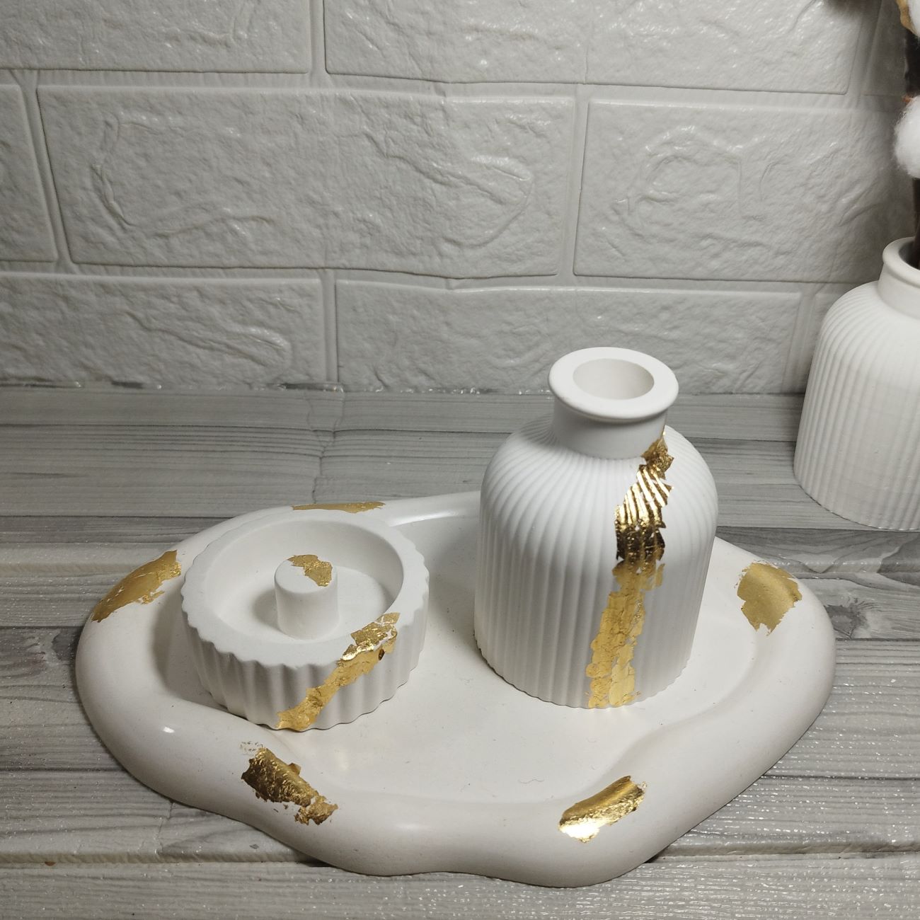 不规则混凝土托盘 – 独特设计,现代装饰品,适合家居或办公室