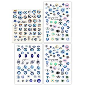 Evil Eye 美甲贴 – 时尚设计，增强力量、保护与风格，4片装