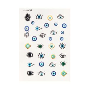 Evil Eye 美甲贴 – 时尚护佑，5片装