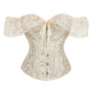 胸衣紧身束身衣 – 牛奶色花卉设计，派对完美款