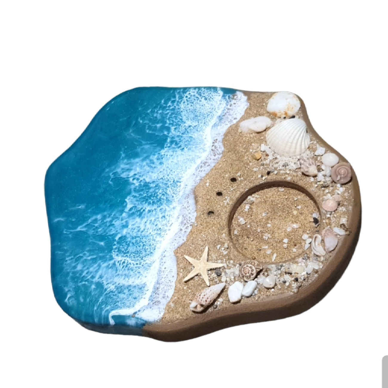Main image of 手工树脂香薰座 – 海洋与沙滩设计