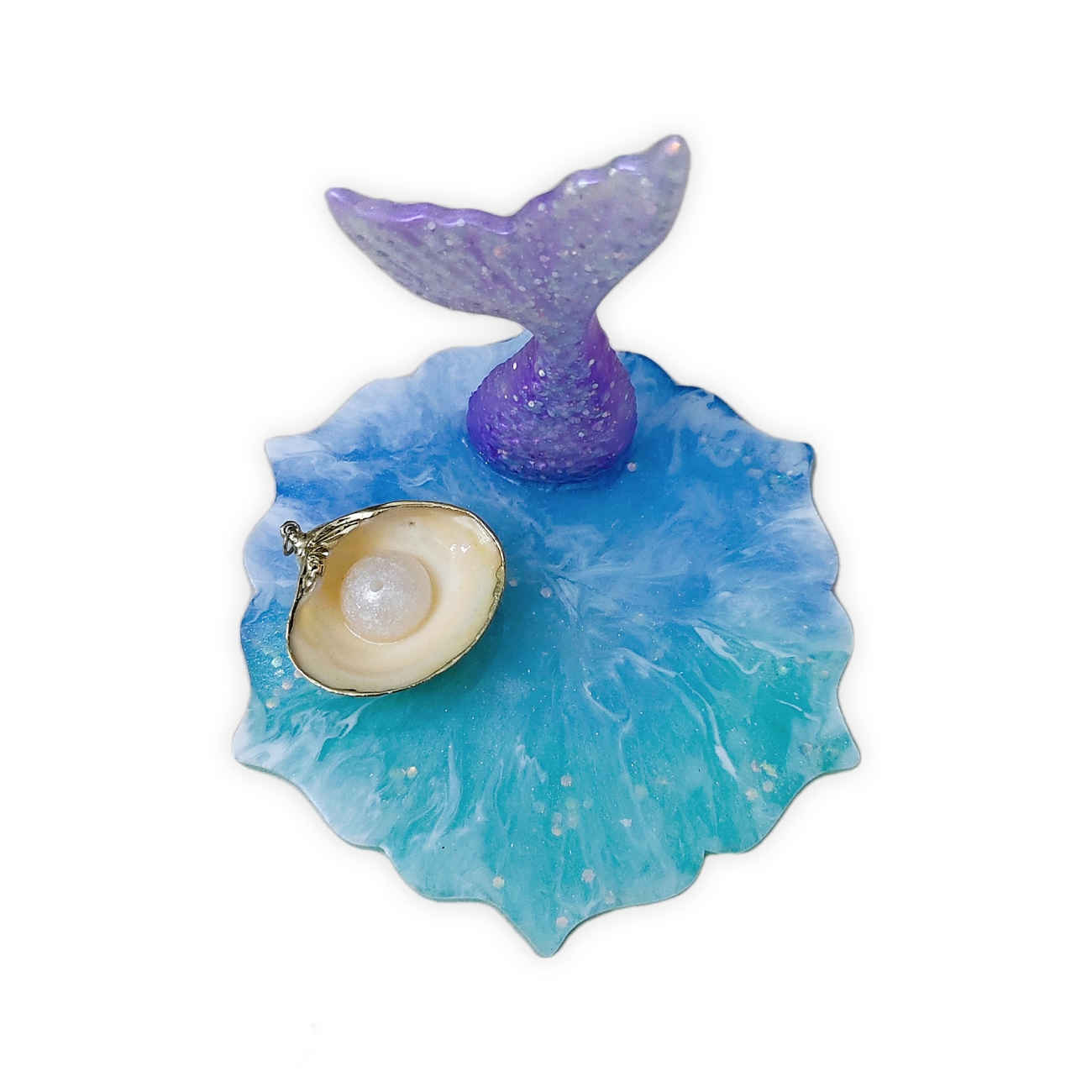 Main image of 手工树脂香薰座 – 海洋与鱼设计