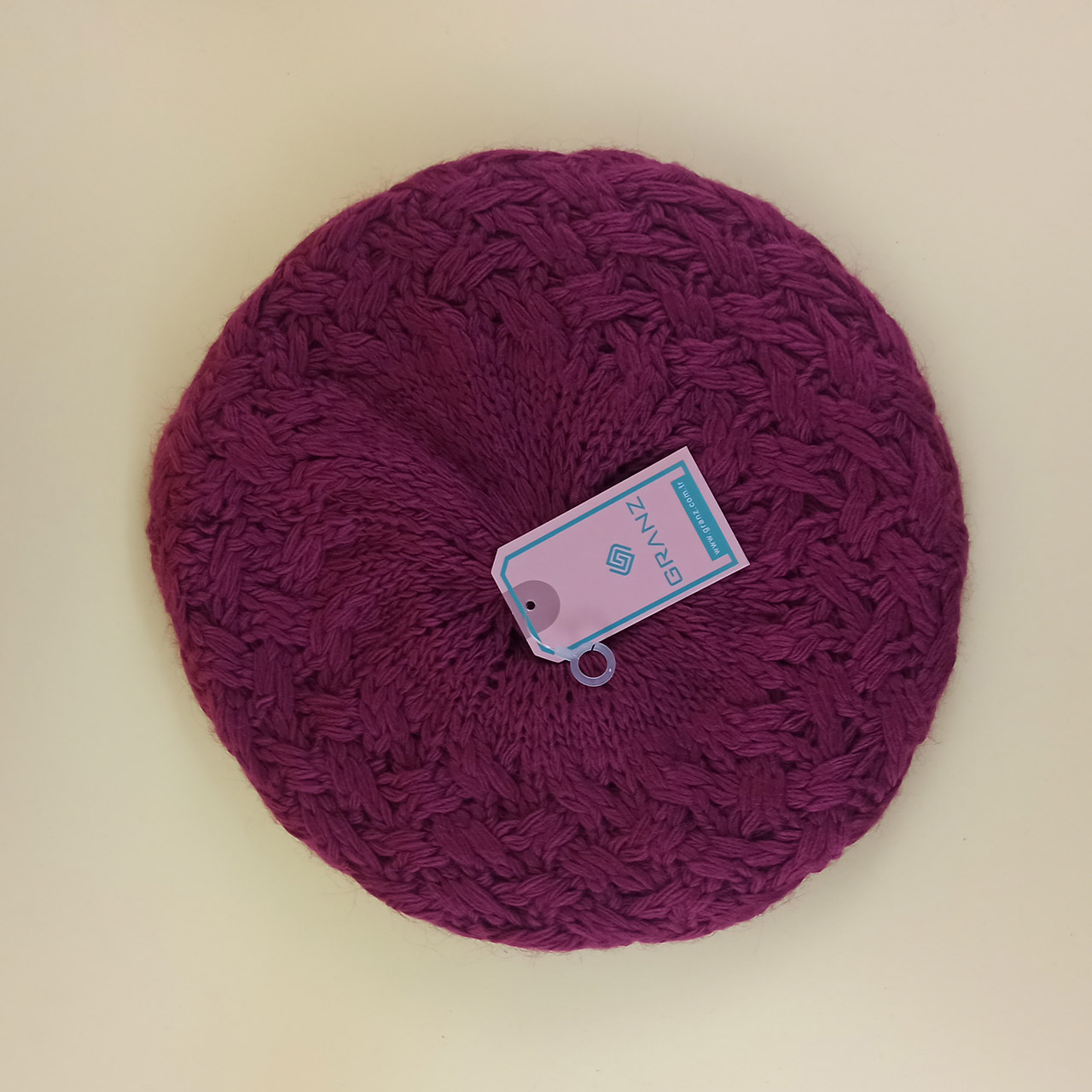 针织法国贝雷帽 – 女士柔软时尚洋红色