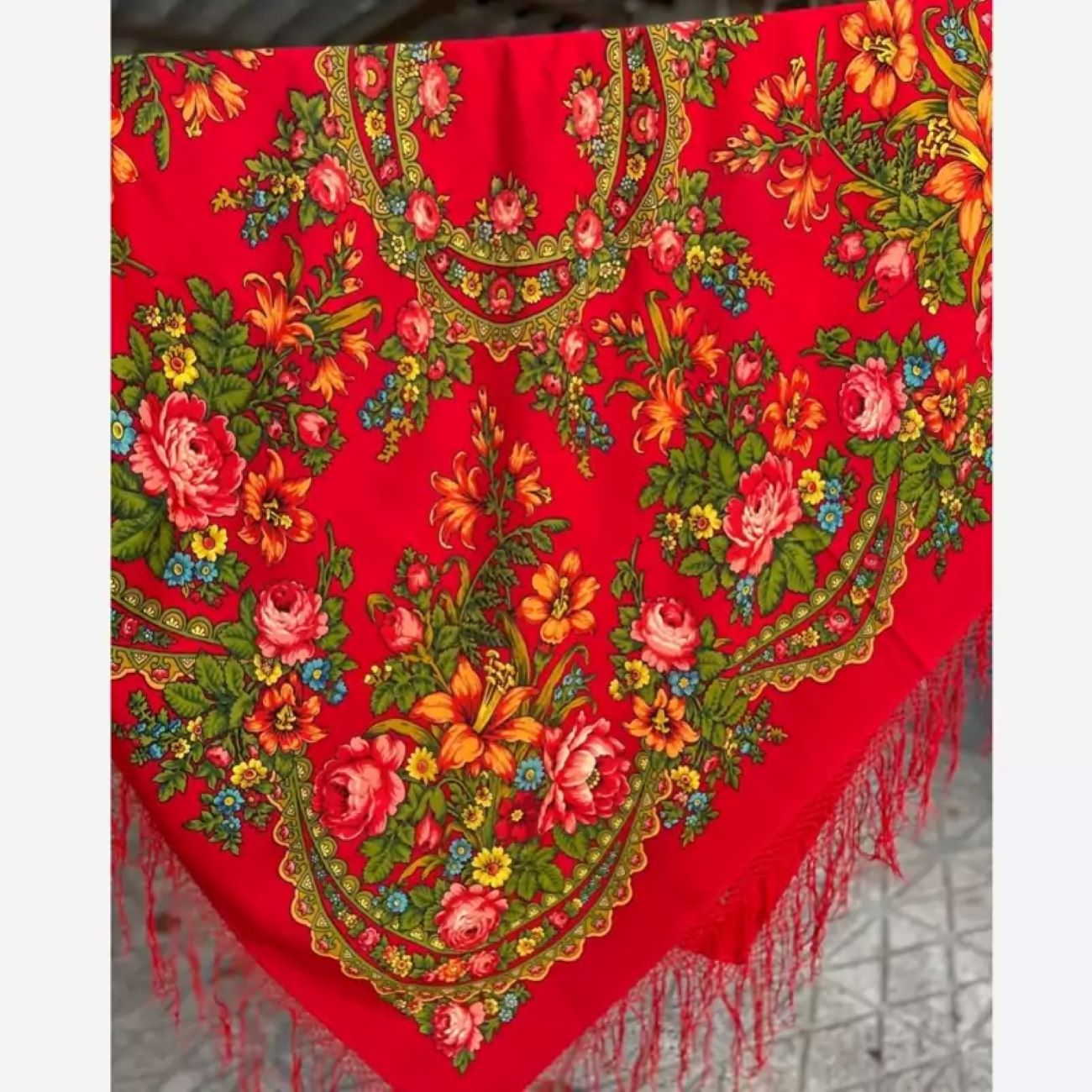 宁静优雅手工浅蓝色土库曼围巾 – 传统与宁静的点缀