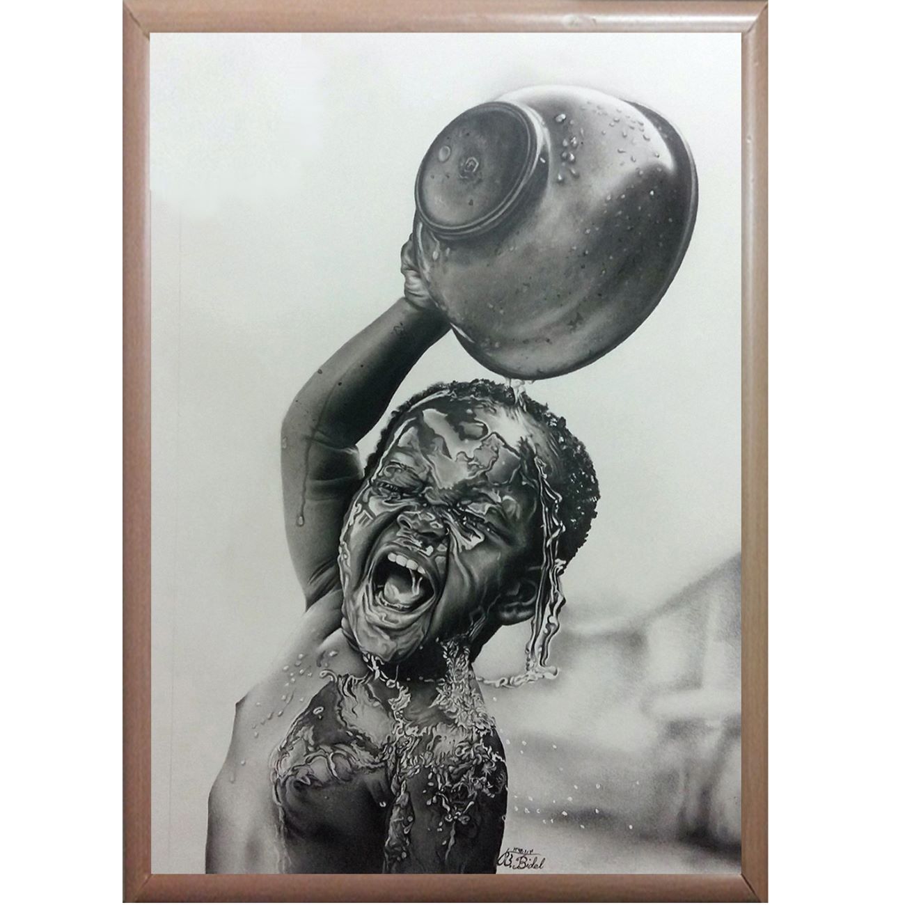 Main image of 原创黑笔画 —— 调皮男孩的肖像设计