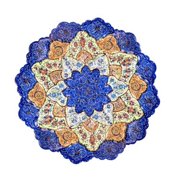 波斯掐丝珐琅铜盘 – 手绘艺术杰作