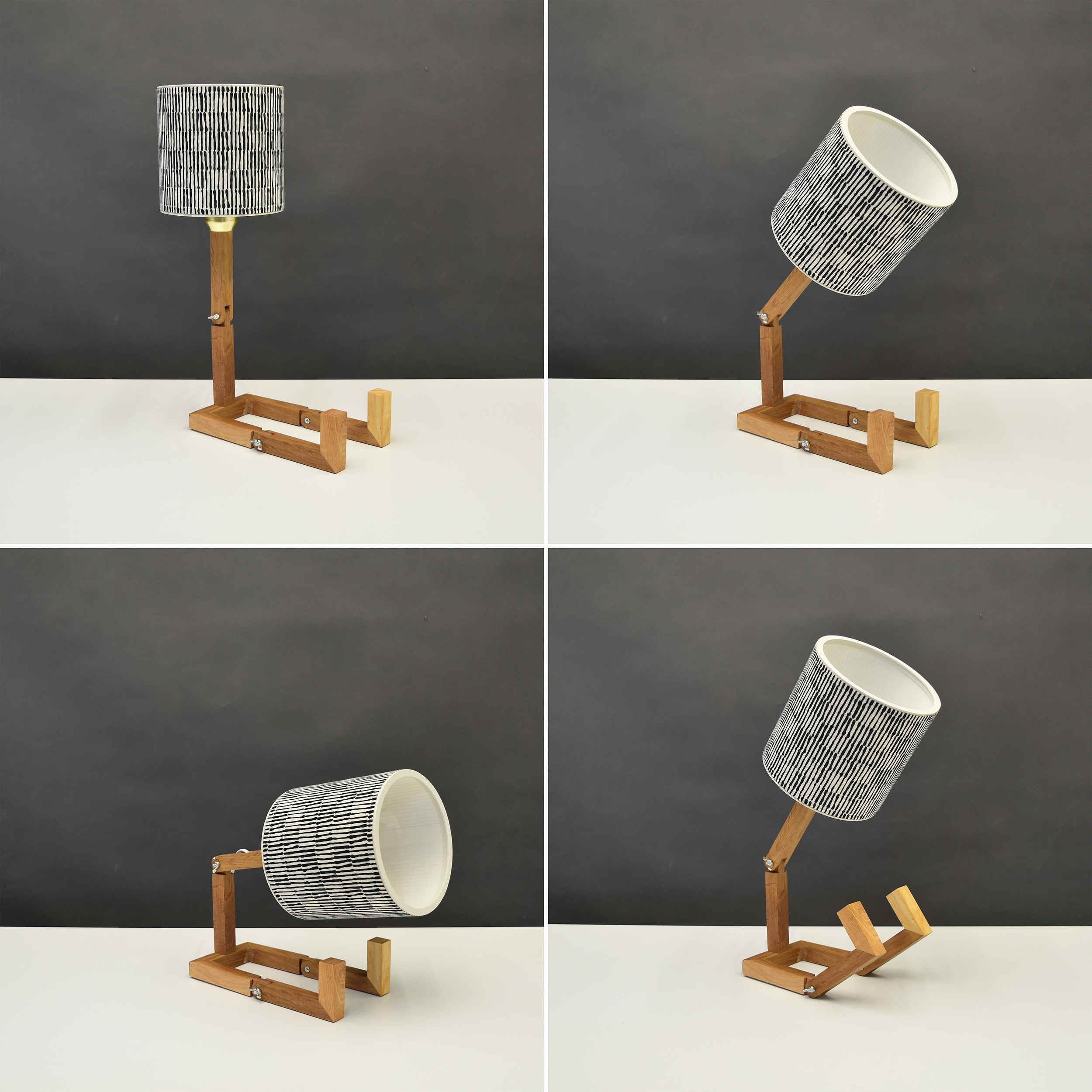 趣味机器人台灯 – 条纹图案，手工制作