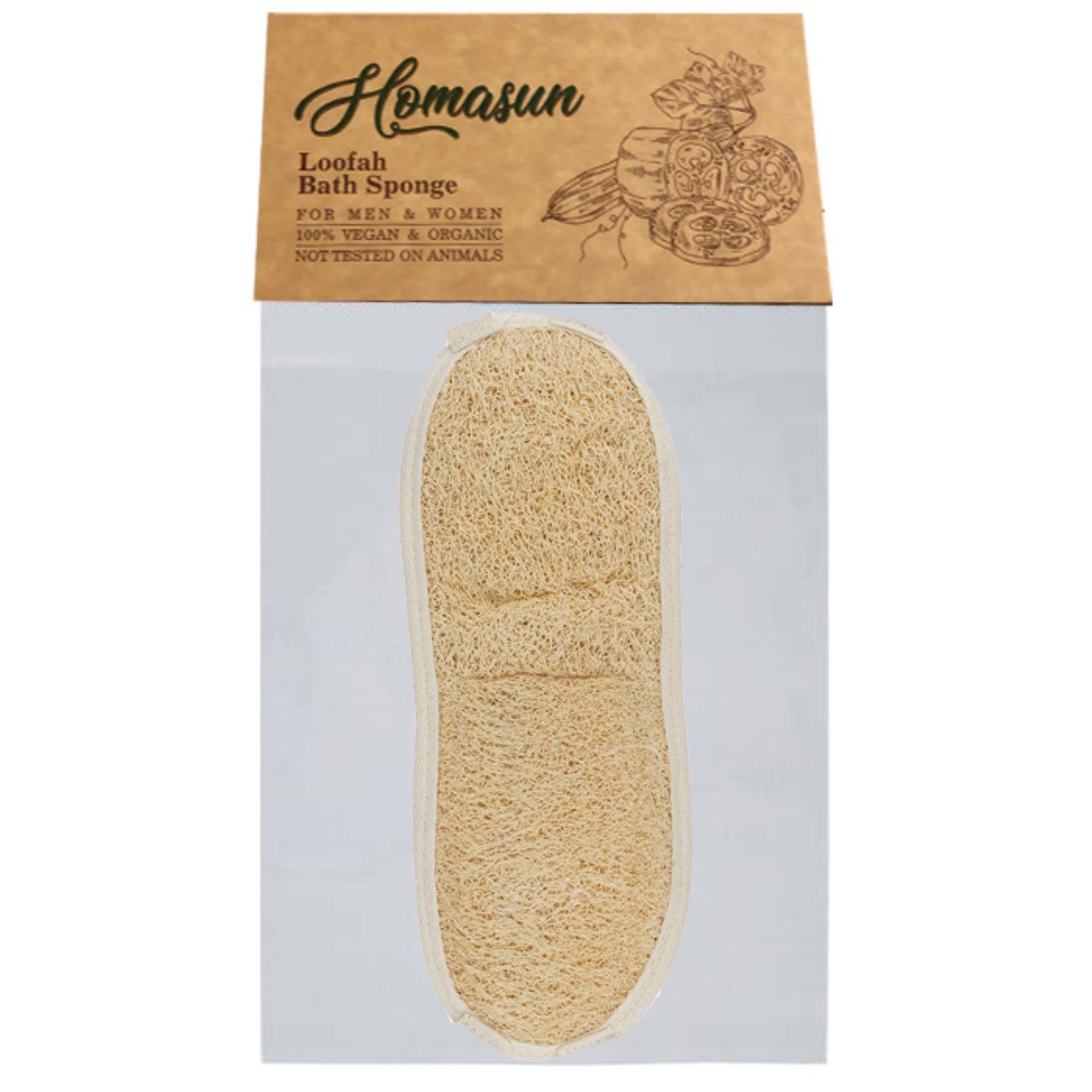 Main image of 纯素丝瓜络洗浴海绵（适用于面部和身体）– 天然去角质，令肌肤光滑健康（x2）