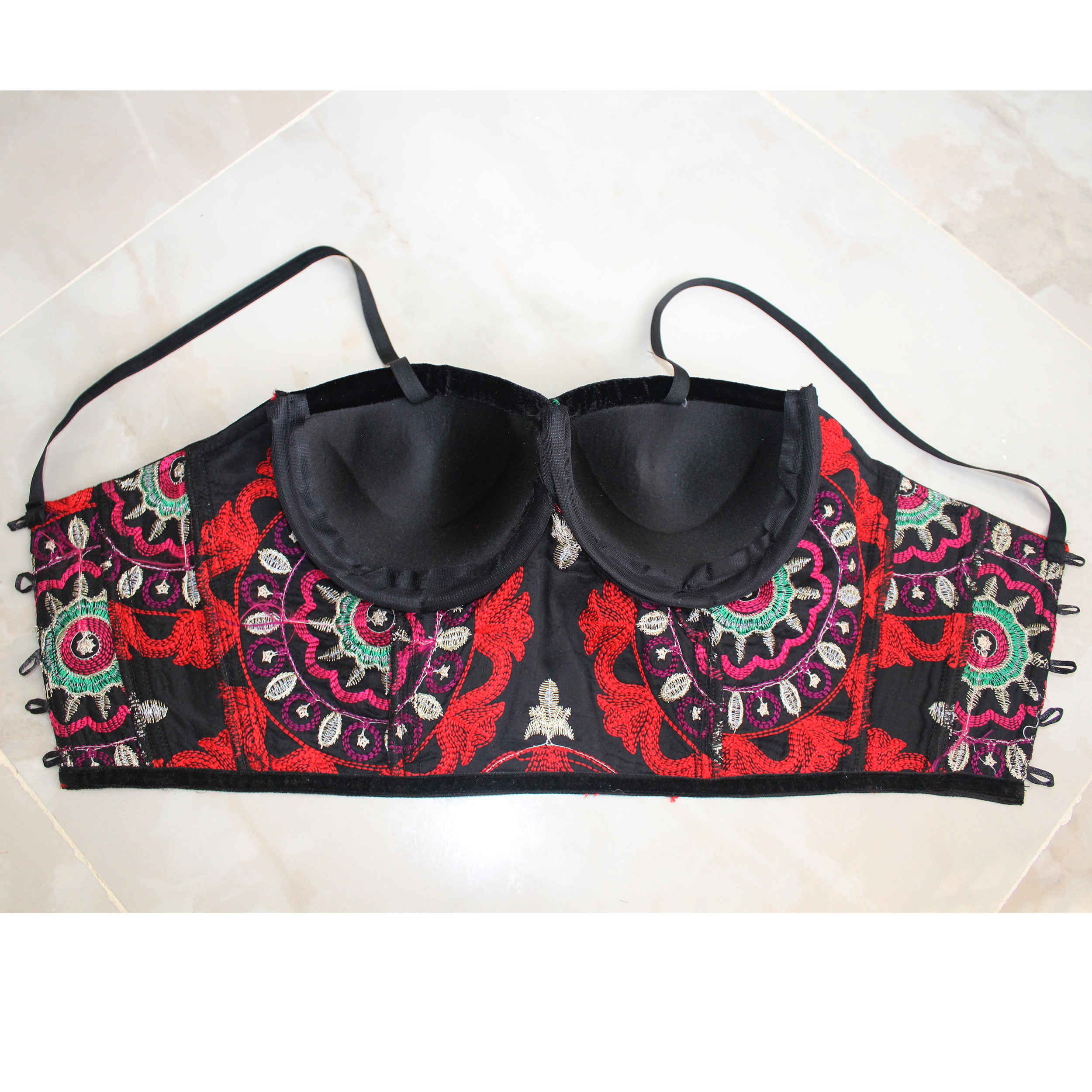 女士刺绣巴洛奇风短款吊带上衣