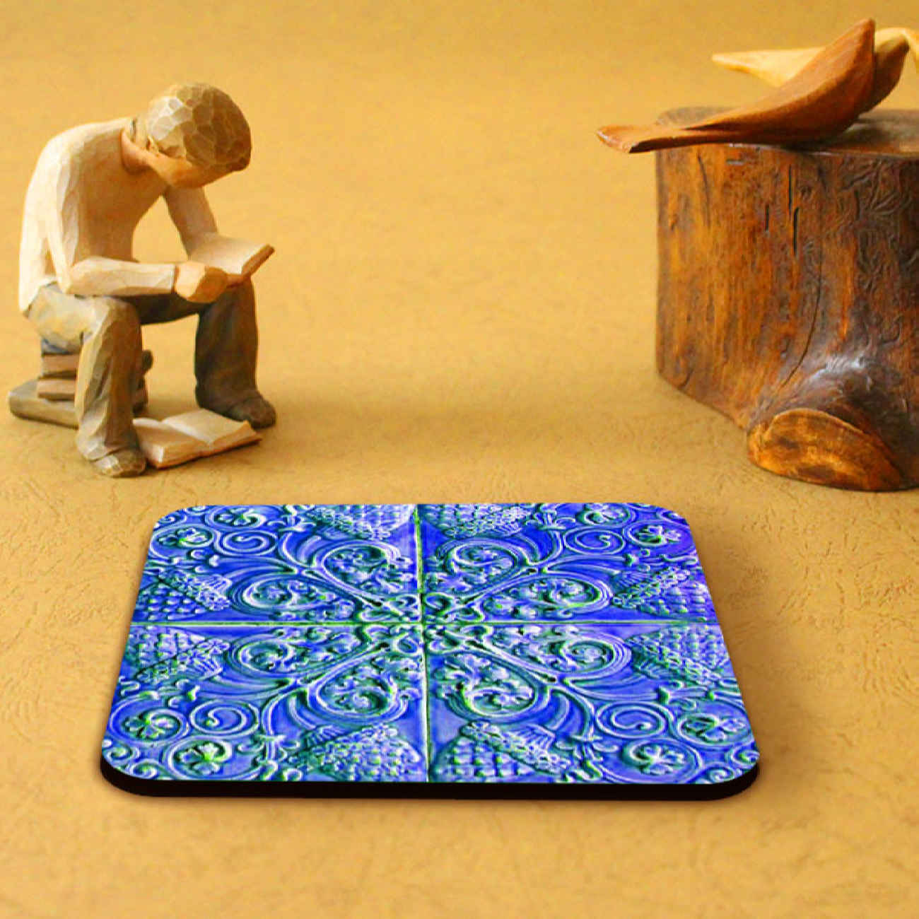 木质杯垫 – 伊朗文化设计魅力 (6件装)