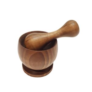 木质研钵与杵套装 – 草药与香料研磨，Lotape 型号