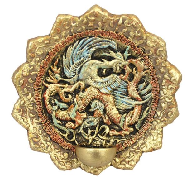 陶瓷墙盘烛台 – 手工艺术设计，龙形风格