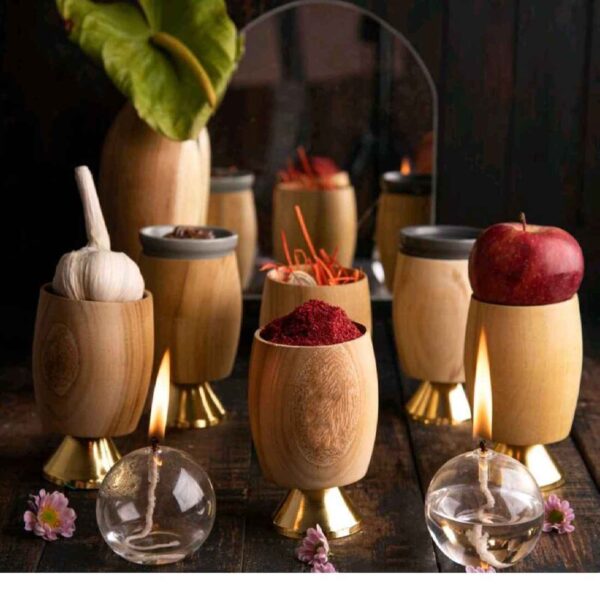 优雅金色底座盘七辛桌套装 —— 盛大诺鲁兹装饰（6 件套）